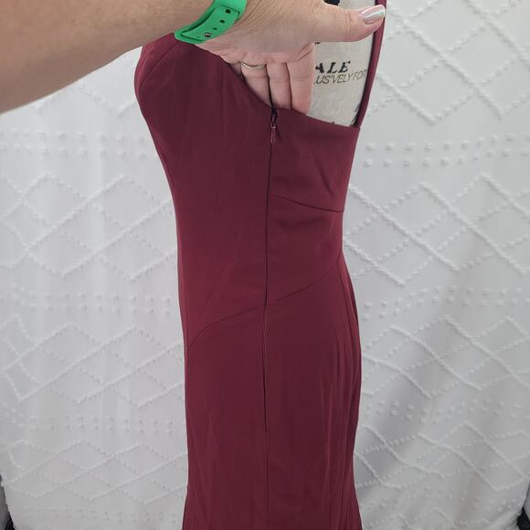 Dessy Collection womens cabernet sleeveless trumpet gown Sz 2 bridesmaid formal - Picture 5 of 13